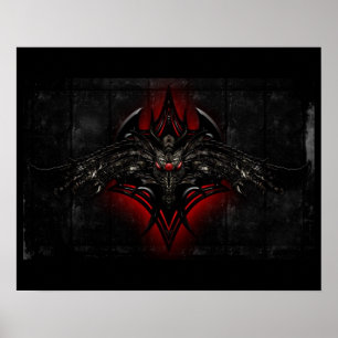 Black & Red Dragon Poster