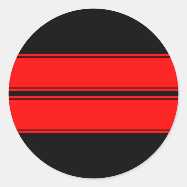 Black Red Dual Race Stripes Sticker (Front)