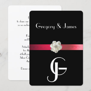 Black & Red Elegant Gay / Lesbian Faire-part de ma