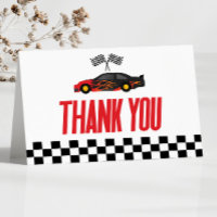 Black Red Flame Race Car Racecar Baby Shower