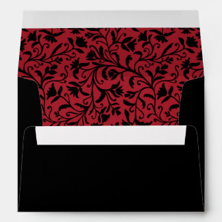 Black Red Floral Goth Wedding Envelope