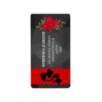 Black Red Floral Gradient Elegant Modern Chic