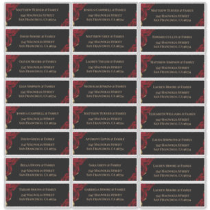 Black ⎮ Red  Floral Wedding Guest Names Address