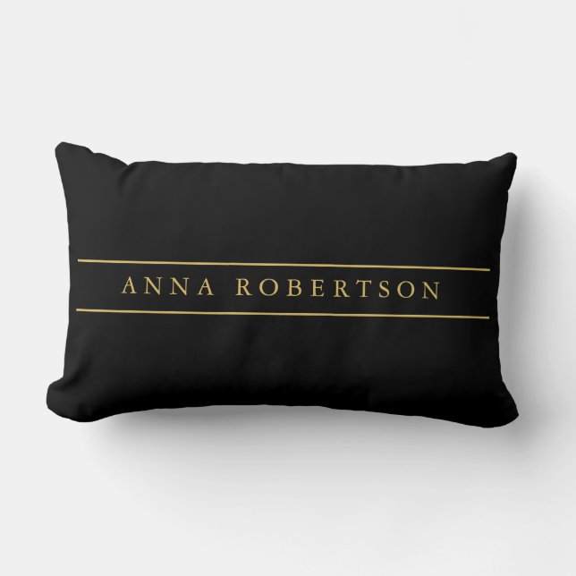 Black Red Gold Colours Professional Chic Minimalis Lumbar Pillow (Front)