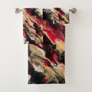 Black Red Gold Espace négatif Abstrait