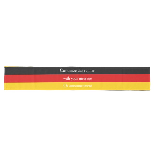 Black Red Gold German Flag Colours Personalized Long Table Runner (Horizontal)