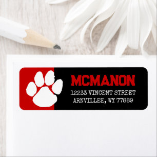 Black & Red Graduation Return Address Labels