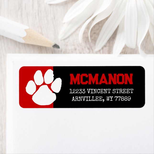 Black & Red Graduation Return Address Labels (Insitu)