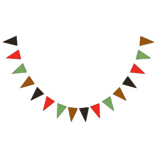 Black, Red, Green and Brown Bunting Flags