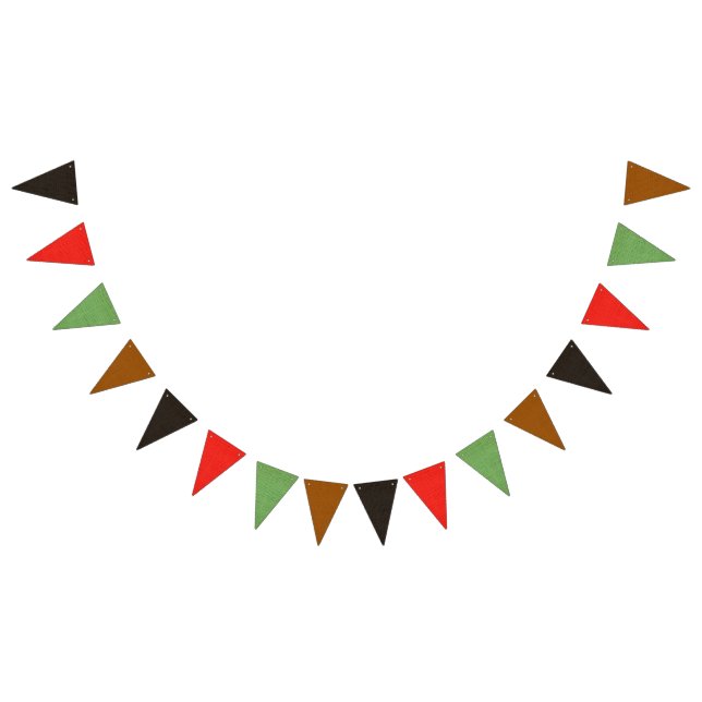 Black, Red, Green and Brown Bunting Flags (All)