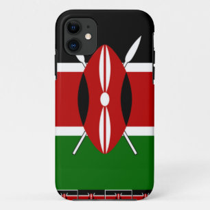 Black Red Green: Beautiful Kenya Flag Art Design iPhone 11 Case