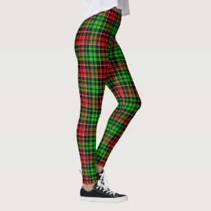 Black Red Green Plaid Tartan Design Leggings