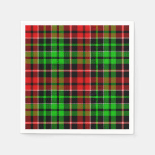 Black Red Green Plaid Tartan Design  Napkin
