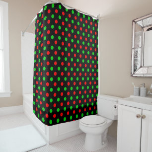 Black Red Green Polka Dots Design 