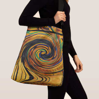 Black, Red, Green Swirled Pattern Tote