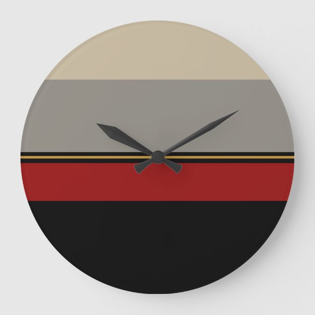 Black, red, grey and tan clock (Front)