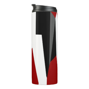 Black red grey and white thermal tumbler