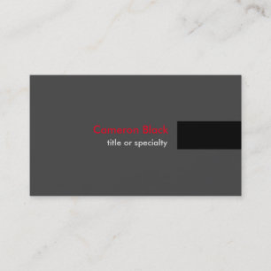 Black Red Grey Modern Unique Trendy Professional Business Card