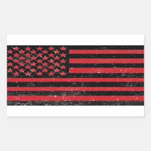 Black red grunge American flag Sticker