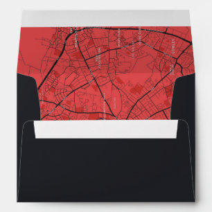 BLACK RED HARVARD UNIVERSITY MAP OUTLINE ADDRESS ENVELOPE