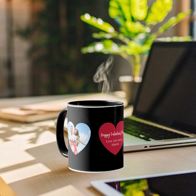 Black red hearts photo Valentine's Day Mug (Creator Uploaded)