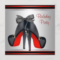 Black Red High Heel Shoes Birthday Party