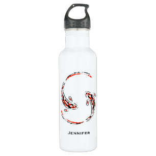Black & Red Japanese Koi Fish Artistic 710 Ml Water Bottle