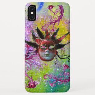 BLACK RED JESTER MASK Masquerade Purple Green iPhone XS Max Case