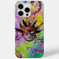 BLACK RED JESTER MASK Masquerade Purple Green