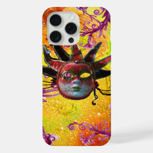 BLACK RED JESTER MASK Masquerade Yellow  Purple iPhone 15 Pro Max Case