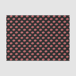 Black Red Kiss Lips Lipstick Gift Tissue Paper