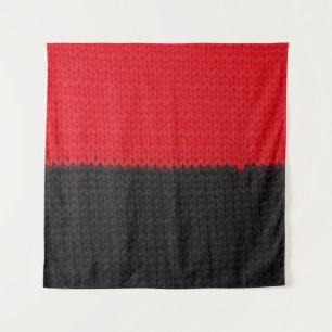 Black-red knit: striped closeup. tapestry