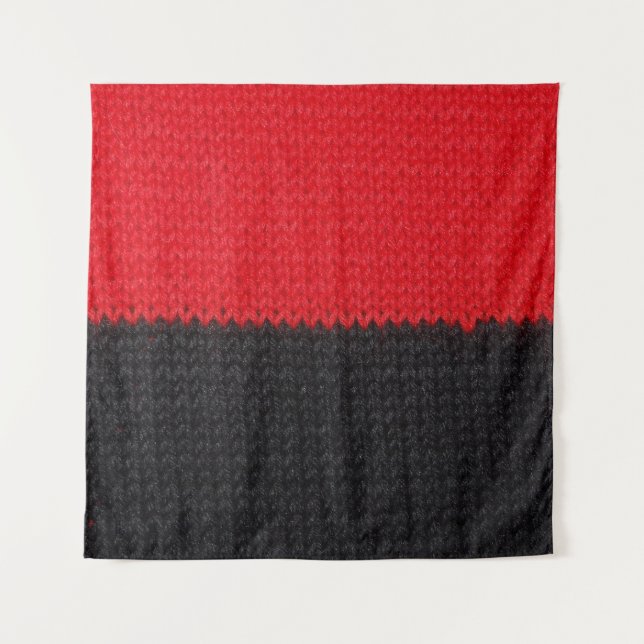 Black-red knit: striped closeup. tapestry (Front)