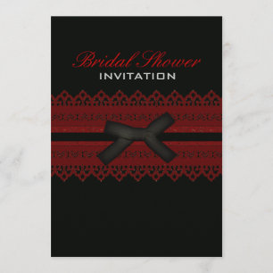 Black Red Lace Gothique nuptiale invitation