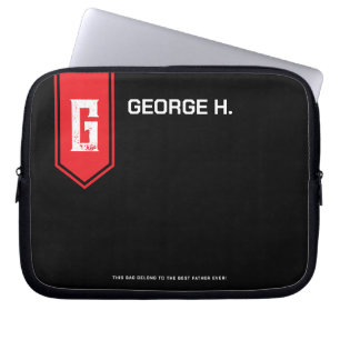 Black Red Laptop Case for Man