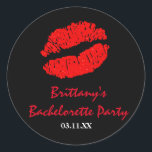 Black & Red Lips Kiss Party Favour Sticker<br><div class="desc">Black & Red Lips Kiss Party Favour Sticker.</div>