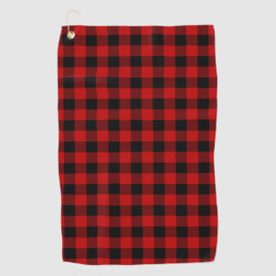 Black Red Lumberjack Classic Plaid Fashionable Golf Towel