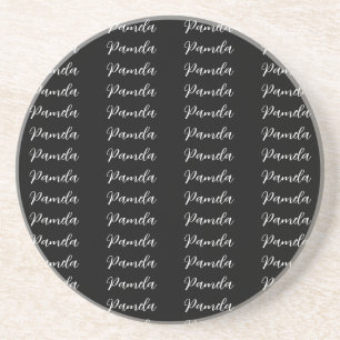 Black Red Minimalist Add Name Personalized Coaster