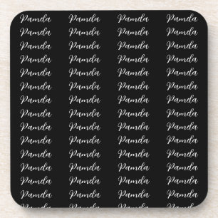 Black Red Minimalist Add Name Personalized Coaster