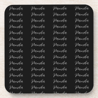 Black Red Minimalist Add Name Personalized Coaster