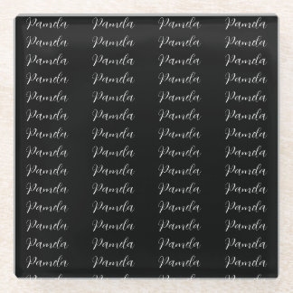 Black Red Minimalist Add Name Personalized Glass Coaster