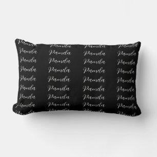 Black Red Minimalist Add Name Personalized Lumbar Pillow
