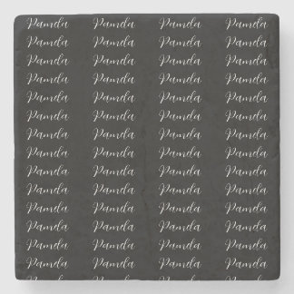 Black Red Minimalist Add Name Personalized Stone Coaster