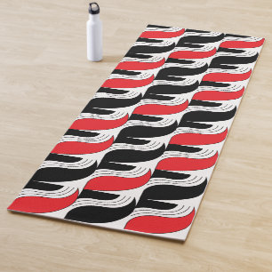 Black Red Modern Geometric Pattern    Yoga Mat