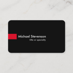 Black Red Modern Rounded Consultant Business Card