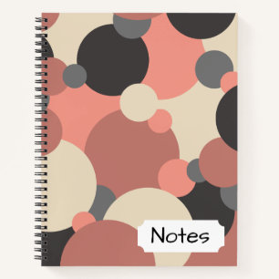 Black-red molecules Spiral Notebook