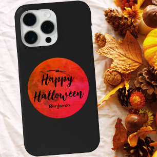 Black Red Moon Gothic Horror Scary Happy Halloween iPhone 15 Pro Max Case