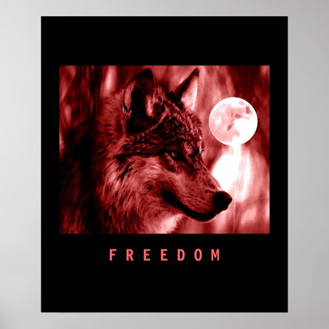 Black Red Motivation Freedom Poster Imprimer (Devant)