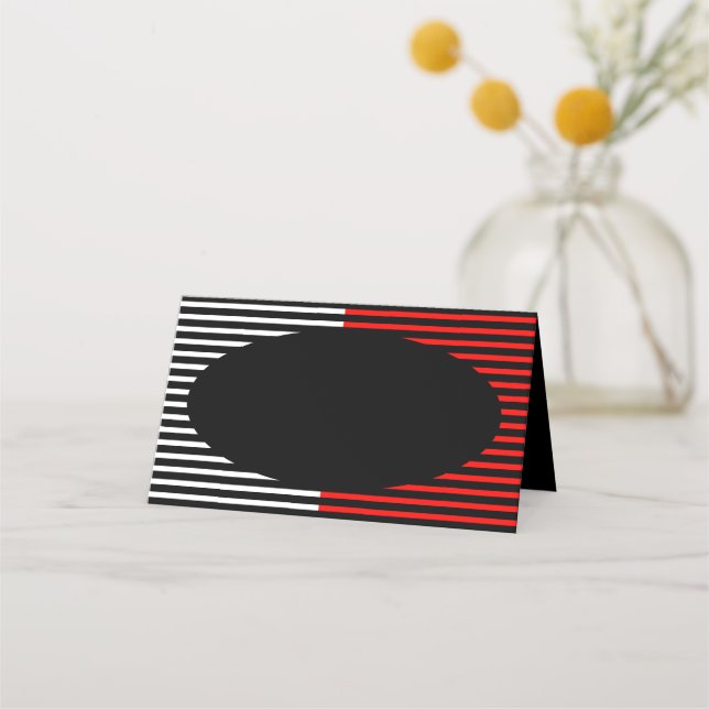 Black & Red Party Place Cards (Front)