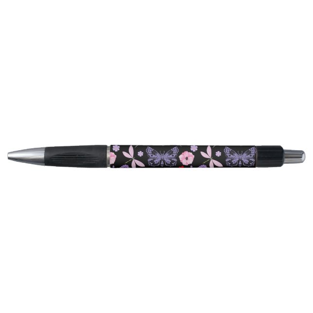 Black, Red, Pink, Purple, Dragonflies, Butterfly Pen (Front)